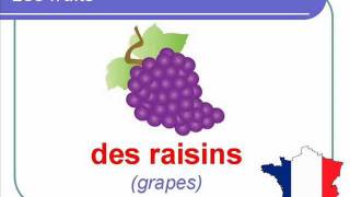 French Lesson 23  FRUITS Food Vocabulary  LES FRUITS Vocabulaire Frutas en francés [upl. by Eadnus]