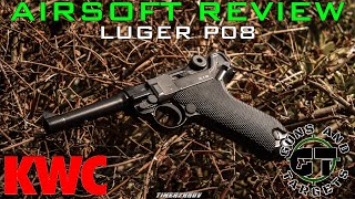 Airsoft Review 83 KWC Luger P08 Co2 GBB GUNS AND TARGETS FR [upl. by Silver]