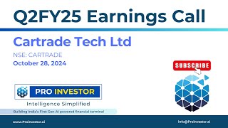 Cartrade Tech Ltd  Q2FY25  Earnings Conference Call  ProInvestor AI [upl. by Ulund]