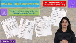 UPSC CSE I Target Prelims 2025 I Economics PYQs I National income Planning in India Part 1 [upl. by Ulrica]