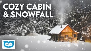 Cozy Cabin Fireplace Sounds and Falling Snow [upl. by Maunsell]