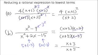 Reducing a rational expression to lowest terms [upl. by Hamo664]