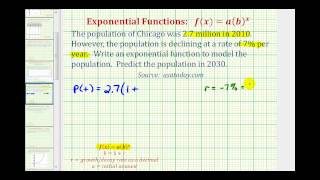 Exponential Function Application yabx  Population Decline of Chicago [upl. by Dorcus]