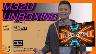 GIGABYTE M32U  Official Unboxing [upl. by Ennahteb723]