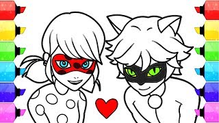 Miraculous Ladybug Coloring Pages  How to Draw and Color Ladybug and Cat Noir Coloring Book [upl. by Einre]