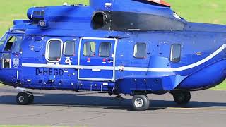 AS332 DHEGD of Federal Germal Police rolling landing and taxi [upl. by Ayoral]