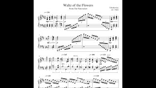 Чайковский Вальс цветов Щелкунчик ноты пианино Waltz of the Flowers Tchaikovsky Piano Sheet [upl. by Ummersen]