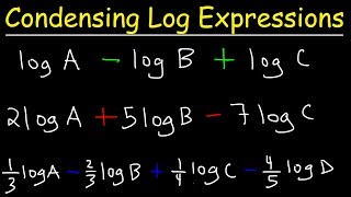 Condensing Logarithmic Expressions [upl. by Eylloh]