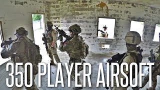 350 PLAYER AIRSOFT WAR IN MOUT FACILITY  American Milsim Reindeer Games [upl. by Anihc]