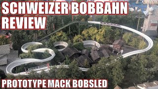 Schweizer Bobbahn Swiss Bob Run Review Europa Park  Prototype Mack Bobsled [upl. by Rubma566]