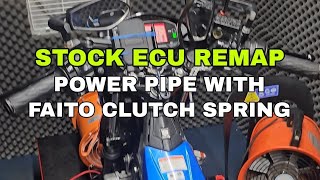 STOCK ECU REMAP WITH POWER PIPE AND Faito CLUTCH SPRING ON RAIDER 150 FI [upl. by Idissac]