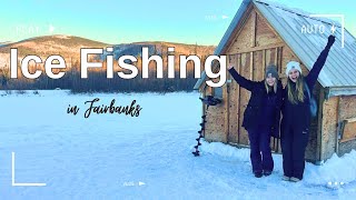 Alaskan ICE FISHING  Chena River Fairbanks [upl. by Dinnage130]