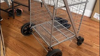 dbest products Cruiser Cart Deluxe 2 Shopping Grocery Rolling Folding Laundry Basket Review [upl. by Ellinet]