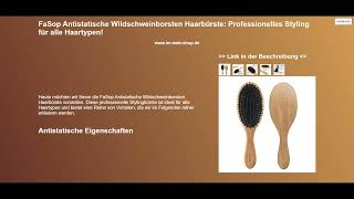 FaSop Antistatische Wildschweinborsten Haarbürste Professionelles Styling für alle Haartypen [upl. by Clim]