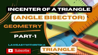 incenter of a Triangle Angle Bisector  geometry  triangle  viralvideo  trendingvideo [upl. by Dnomder]