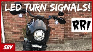 Rogue Rider Industries SigZ LED Turn Signals  Harley Davidson Softail Street Bob [upl. by Ralyat]