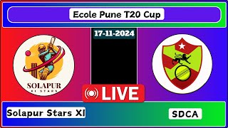 Solapur Stars XI vs SDCA Match 25 Ecole Pune T20 Cup Live Cricket Score [upl. by Mcgaw927]