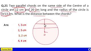 Two parallel chords on the same side of the Centre of a circle are 12 cm and 20 cm long and the radi [upl. by Ytima]