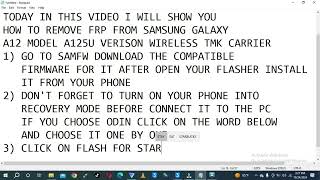 SAMSUNG GALAXY A12 frpbypass google account [upl. by Nnyliak882]