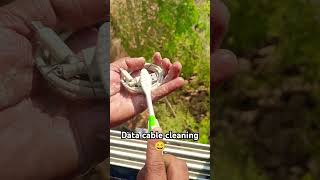 How to clean mobile data cable  charging cable cleaning lifehacks shorts [upl. by Zelazny]