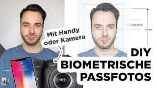 Biometrische Passfotos selbst machen Tipps für Kamera und Handy  kostenlose Zuschnitt Vorlage 📸🤳 [upl. by Kleinstein599]