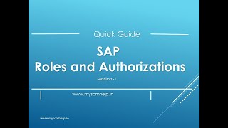 SAP Roles and Authorization  Session1 [upl. by Nura444]