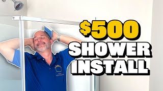 Plastic Wall Shower Kit Install From Home Depot [upl. by Huan]