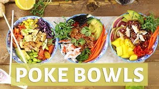 BEST DIY POKE BOWL 3 WAYS  How to Make a Poke Bowl [upl. by Herb]