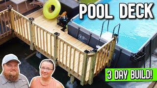 We Built This Pool Deck in 3 Days  Above Ground Pool Deck DIY Build Start to Finish [upl. by Egiarc]