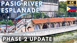 PASIG RIVER ESPLANADE Update on Phase 2 4K Walking Tour Manila Philippines  June 12 2024 [upl. by Benedetto]