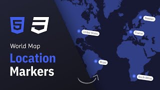 HTML CSS World Map Location Markers  Quick Tutorial [upl. by Lenor]