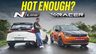 Hyundai i20 N Line vs Tata Altroz Racer  For the fun of it  Comparo  Autocar India [upl. by Euphemia]