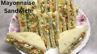 Sandwich Recipe  Mayonnaise Sandwich  Vegetable Mayo Sandwich  Sandwich Recipe by Tasty Food [upl. by Annawal752]