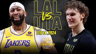 Los Angeles Lakers vs Utah Jazz Full Game Highlights  February 14 2024  FreeDawkins [upl. by Ulick]