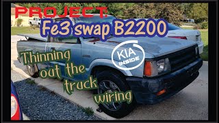 Mazda B2200 Kia fe3 swap  Weeding through the Truck wiring harness [upl. by Trina]