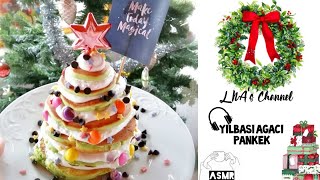 Pankek Tarifi 💯 Yılbaşı Ağacı Pankek🔝 ASMR 🎧 TreePancake🎄Pancake Art ✅ [upl. by Karrah]