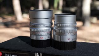 Leica Summilux 50mm Asph f14 vs Leica Summicron 50mm f2 [upl. by Euqinitram]