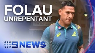 Wallabies Israel Folau not backing down from controversial posts  Nine News Australia [upl. by Nari]