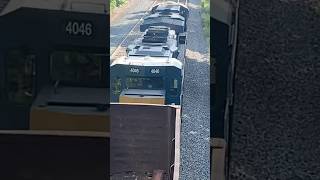 CSX 4046 SD403 trails second on CSX M403 through Manville NJ with CSX 5298 leading 842022 [upl. by Icyak]