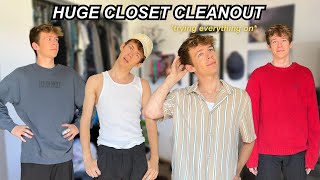 EXTREME closet cleanout trying EVERYTHING on decluttering organizing [upl. by Aset]