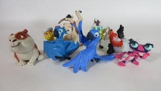 Rio 2 Movie Collector Set 8 figures Carnival Party Set unboxing Blu Blue Macaw Box Open Toy review [upl. by Russo]