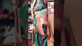 Trout Upstream  GLH WoodWorks art sculpture chainsawcarving rainbowtrout trout woodcarving [upl. by Arvin]