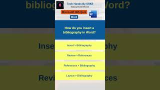 How do you insert a bibliography in Word WordTraining WordQuiz Microsoft365 MSWordQuiz [upl. by Ancell]