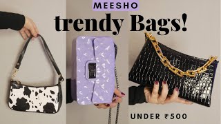 MEESHO BAGS HAUL  Meesho Bags Under Rs500  Trendy Sling Bags Purse amp More [upl. by Ahsinauq]