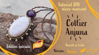 Sertir une pierre rainurée en 10 minutes ✨et réaliser un collier facile  Tutoriel micromacramé [upl. by Ettevad]