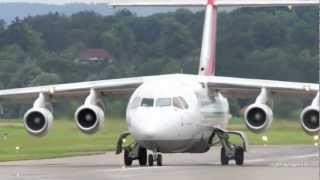 Avro Regional Jet RJ85 Take Off at Airport BernBelp [upl. by Ahselak]