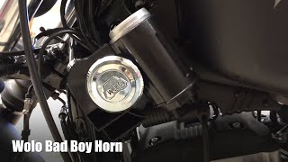 Wolo Bad Boy Horn Installed on a 2014 Harley Davidson Sportster Iron 883 [upl. by Amadus42]