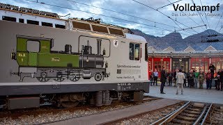 Rollout der Rhätia Spendenlokomotive in Landquart bei der RhB [upl. by Leschen961]