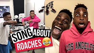 THEY MAKE A WHOLE SONG ABOUT ROACHES 😂 FUNNY MIKE FT TRAVISBADASS ROACHES IN MY HOUSE [upl. by Rena427]