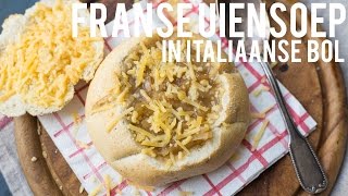 RECEPT Franse uiensoep in Italiaanse bol  OhMyFoodness [upl. by Aiuqal588]